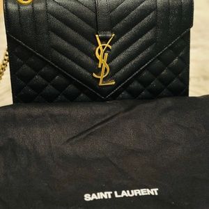 SAINT LAURENT YSL ENVELOPE QUILTED CHAIN BAG SALE!!